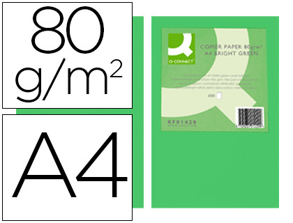 500h papel fotocopiadora Q-Connect A4 80g/m² color verde intenso